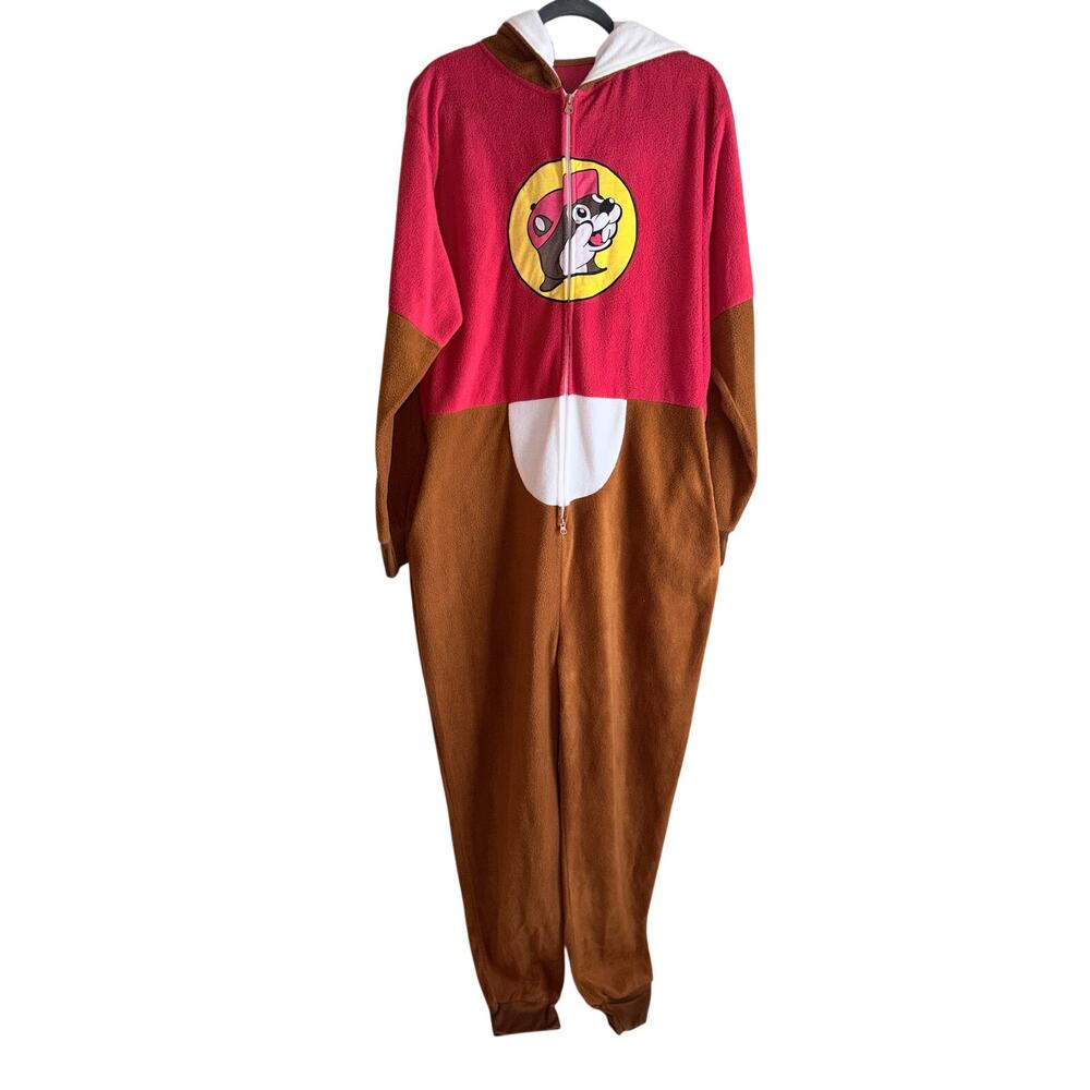 Buc-ees the beaver zip up costume one piece suit pajamas Halloween party XL uni